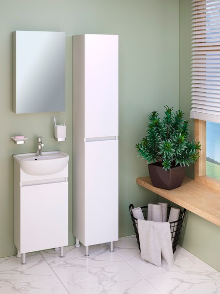 Шкаф с зеркалом для ванной Runo Лада 40