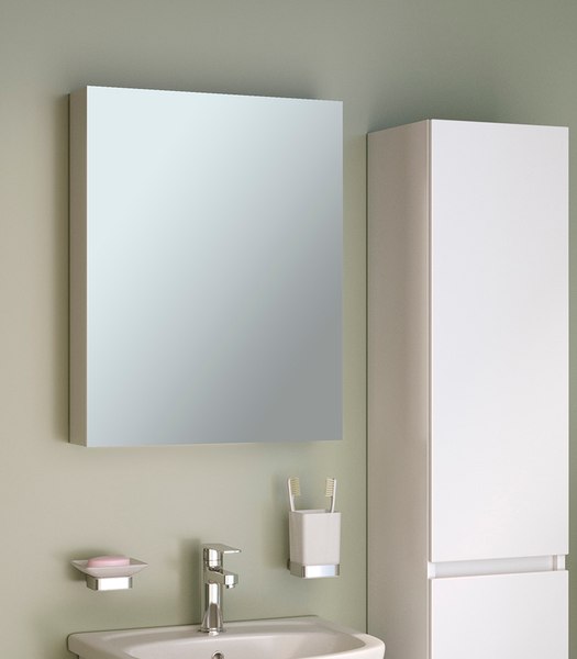 Шкаф с зеркалом для ванной Runo Лада 50 - фото