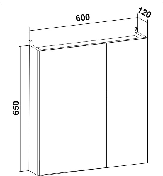Шкаф с зеркалом для ванной Runo Лада 60