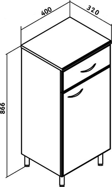 Тумба для ванной Runo 30 правый
