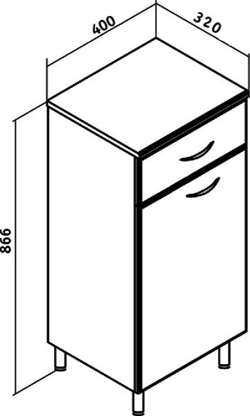 Тумба для ванной Runo 40 с корзиной для белья