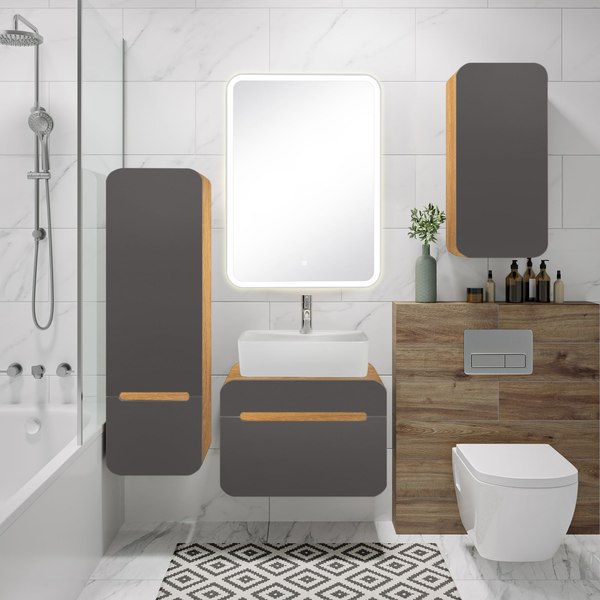 Шкаф для ванной Runo Ницца 35 правый