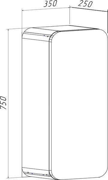 Шкаф для ванной Runo Ницца 35 правый