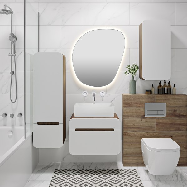 Шкаф для ванной Runo Ницца 35 правый