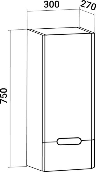 Шкаф для ванной Runo Парма 30 правый