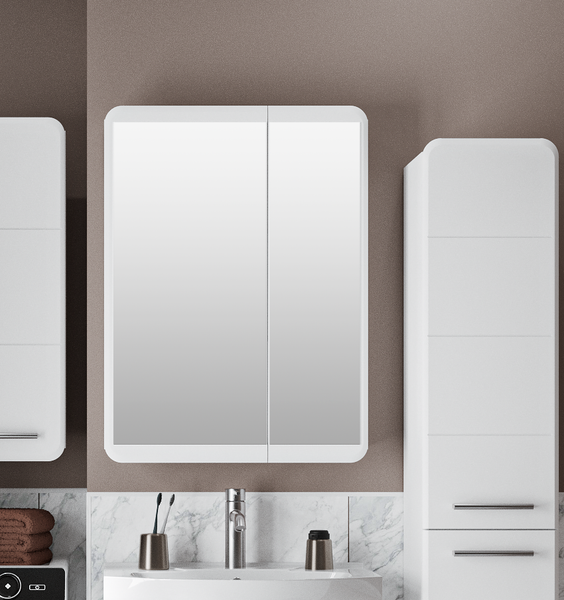 Шкаф с зеркалом для ванной Runo Эрика 60 - фото