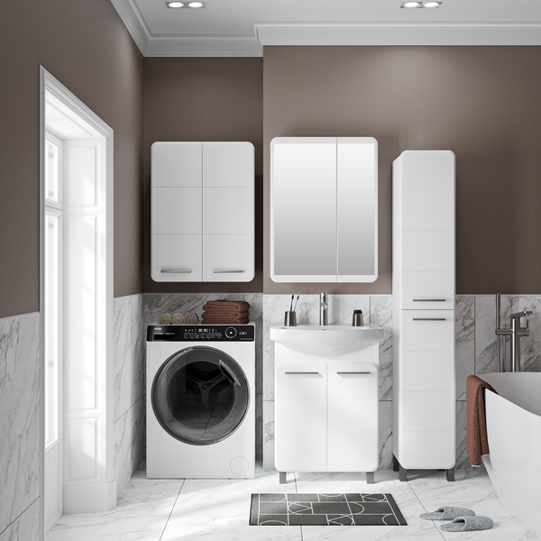 Шкаф с зеркалом для ванной Runo Эрика 60