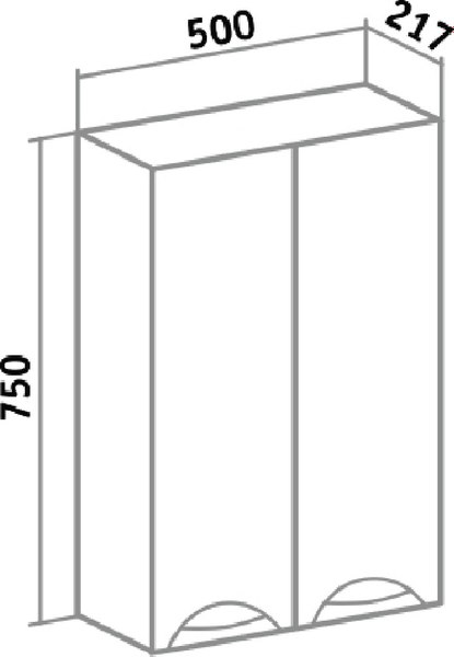 Шкаф для ванной Runo Барселона 50