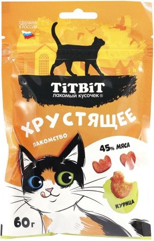 Лакомство для кошек TiTBiT Хрустящее с курицей / 25338 - фото