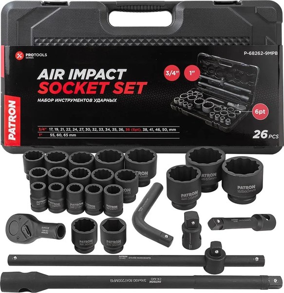 Универсальный набор инструментов Patron P-68262-9MPB - фото
