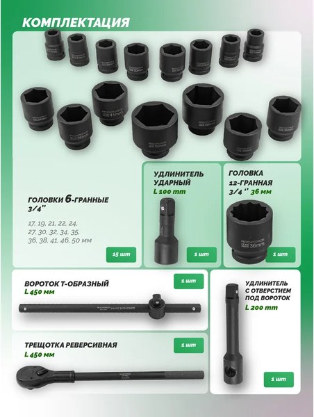 Универсальный набор инструментов RockForce RF-6212-5MPB