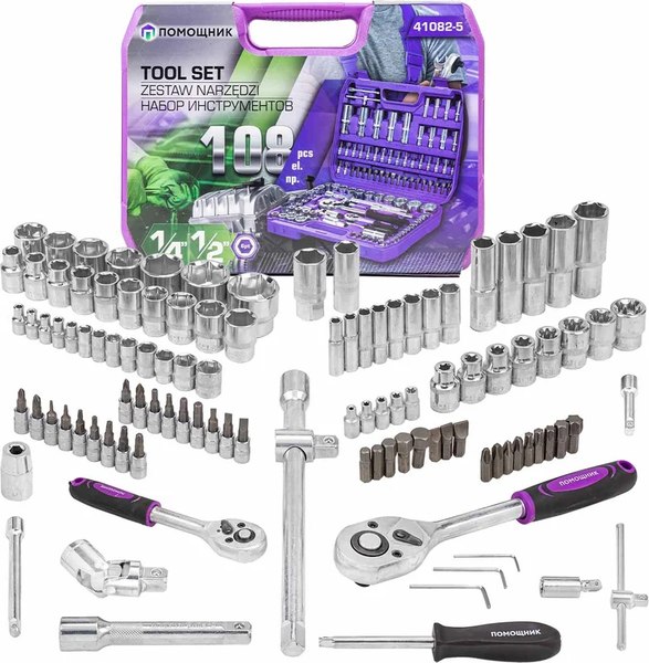 Универсальный набор инструментов Помощник 41082-5 - фото