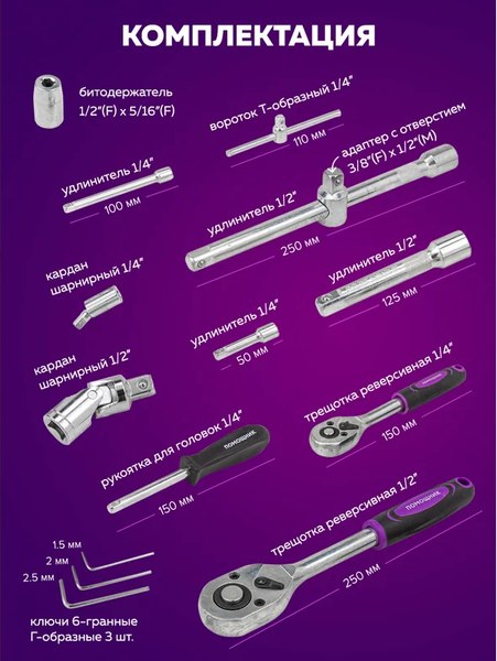 Универсальный набор инструментов Помощник 41082-5