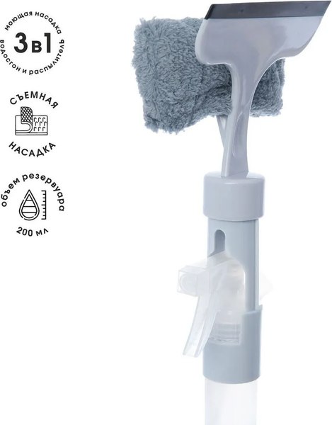 Швабра для мытья окон HomeQueen Мой Герой 3в1 / 77159