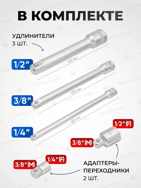 Набор головок слесарных Forsage F-3202-5