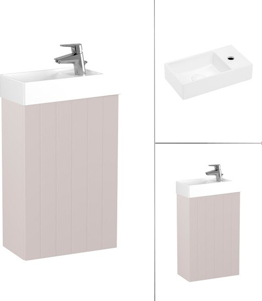 Тумба с умывальником Lauter Amelia 40 (пудрово-розовый п/мат)