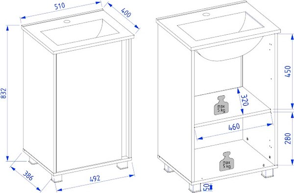 Тумба с умывальником Lauter Nika 49
