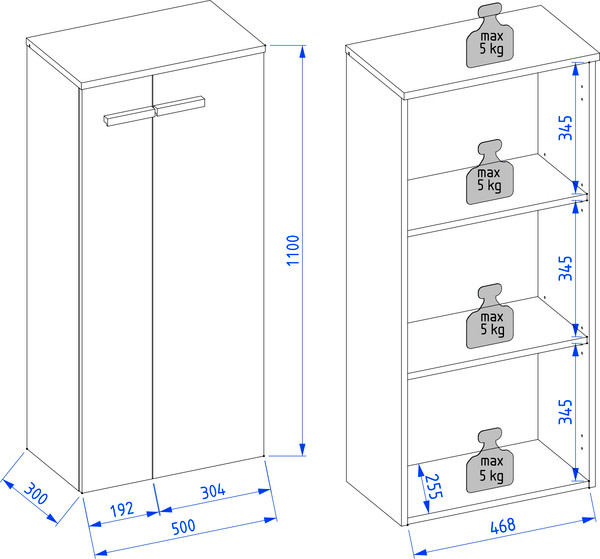 Шкаф-полупенал для ванной Lauter Навесной Adri