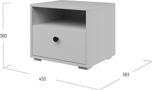 Прикроватная тумба Bravo Мебель Оскар 1 ящик без надстройки