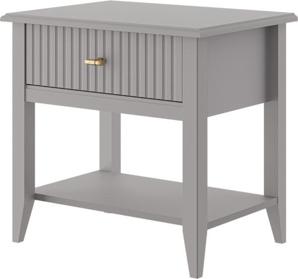 Прикроватная тумба Bravo Мебель Никеа 1 ящик (серый шифер/лак антрацит) - фото