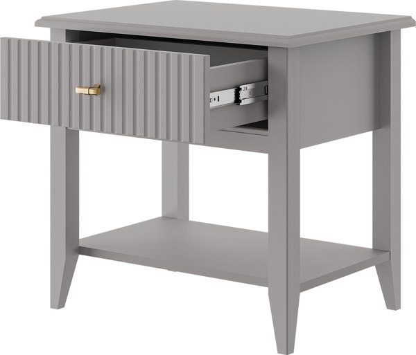 Прикроватная тумба Bravo Мебель Никеа 1 ящик (серый шифер/лак антрацит)