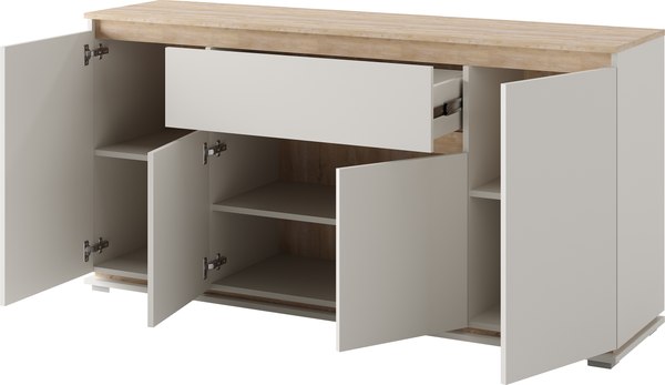 Тумба Bravo Мебель Юта 4 двери / 1 ящик (персидский жемчуг/дуб торонто)