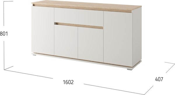 Тумба Bravo Мебель Юта 4 двери / 1 ящик (персидский жемчуг/дуб торонто)