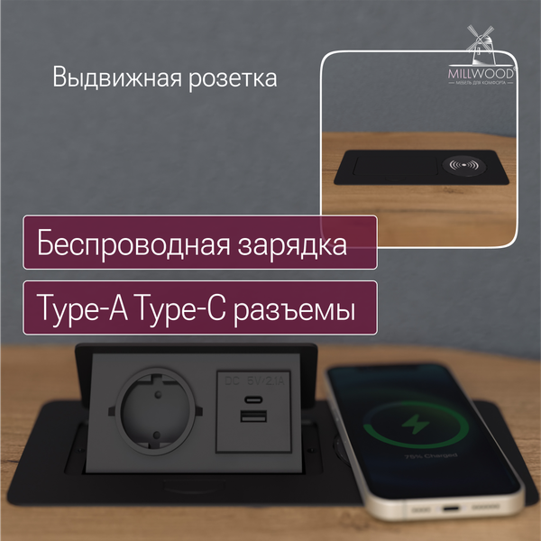 Компьютерный стол Millwood угловой Каир с полкой 200х120х93