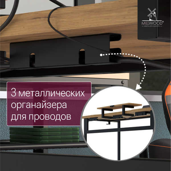 Компьютерный стол Millwood угловой Каир с полкой 200х120х93