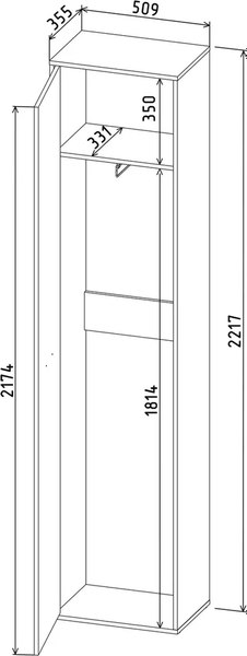 Шкаф-пенал Интерлиния Skill-23/1