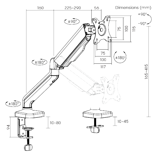 Кронштейн для монитора Lumi LDT46-C012E