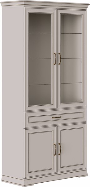 Шкаф с витриной Black Red White Florencia REG2W2D1S - фото