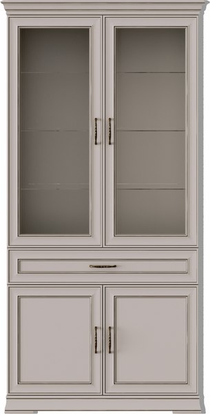 Шкаф с витриной Black Red White Florencia REG2W2D1S