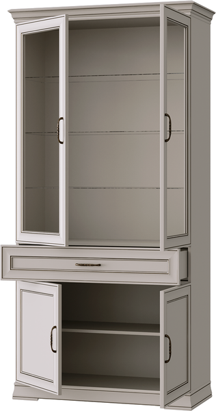 Шкаф с витриной Black Red White Florencia REG2W2D1S