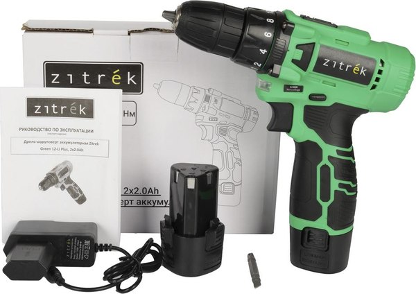 Аккумуляторная дрель-шуруповерт Zitrek Green 12-Li Plus / 083-1114 - фото
