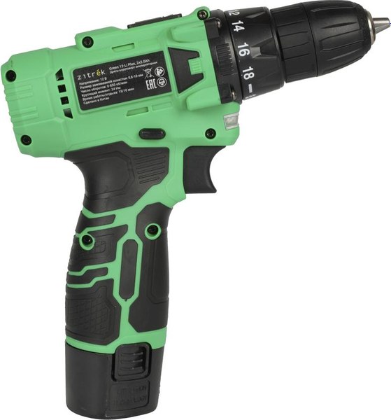 Аккумуляторная дрель-шуруповерт Zitrek Green 12-Li Plus / 083-1114
