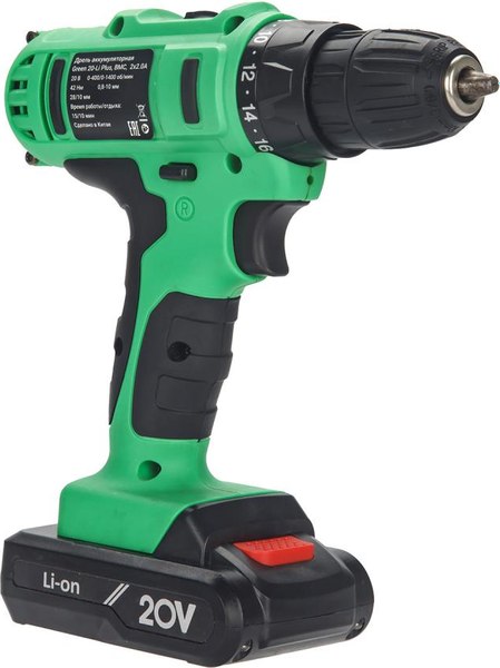 Аккумуляторная дрель-шуруповерт Zitrek Green 20-Li Plus / 083-1115