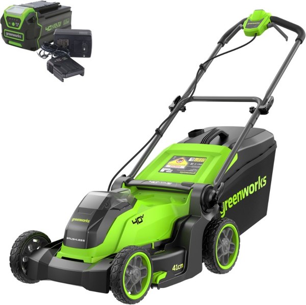 Газонокосилка аккумуляторная Greenworks GD40LM411 40V 41см / 2521007UG