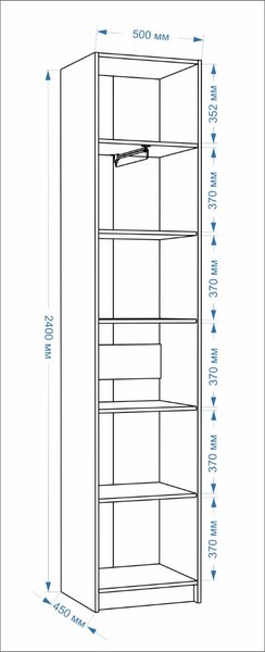 Шкаф-гармошка Евва Лайн ЛН-1D.450.01(2Z)