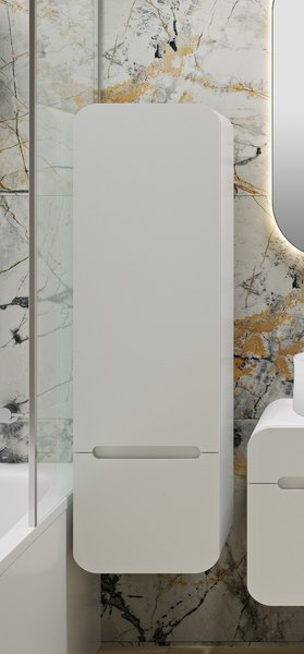 Шкаф-полупенал для ванной Runo Ницца 35 правый - фото