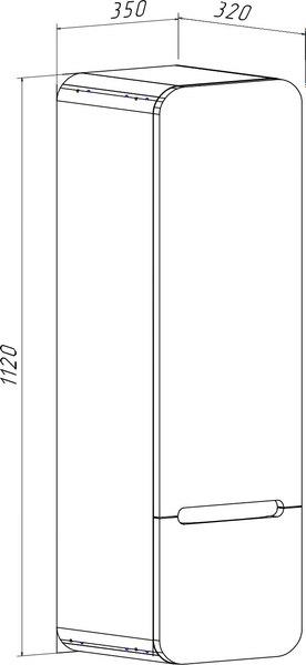 Шкаф-полупенал для ванной Runo Ницца 35 правый