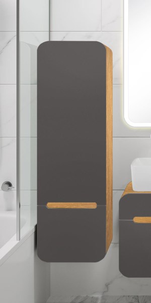 Шкаф-полупенал для ванной Runo Ницца 35 правый - фото