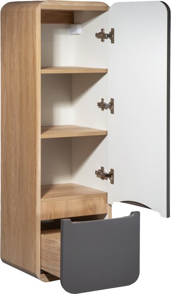 Шкаф-полупенал для ванной Runo Ницца 35 правый