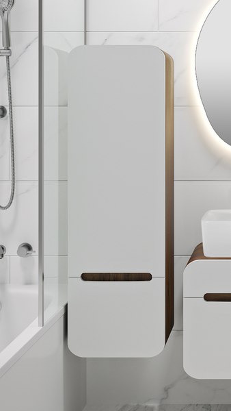 Шкаф-полупенал для ванной Runo Ницца 35 правый - фото