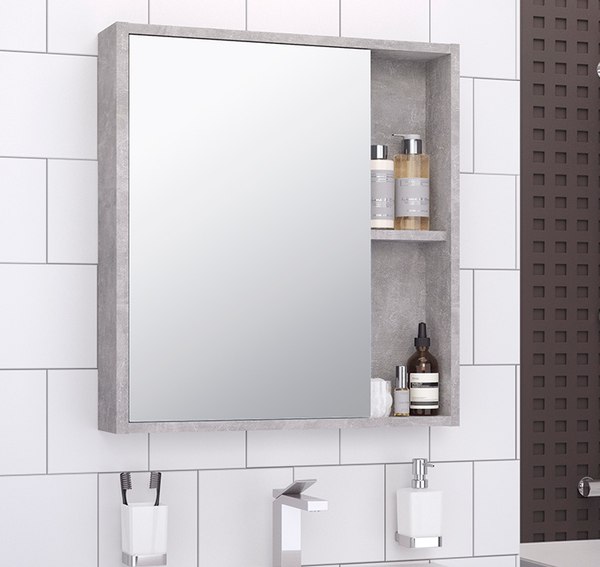 Шкаф с зеркалом для ванной Runo Эко 52 - фото