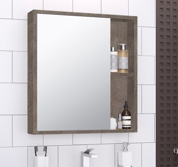 Шкаф с зеркалом для ванной Runo Эко 52 - фото