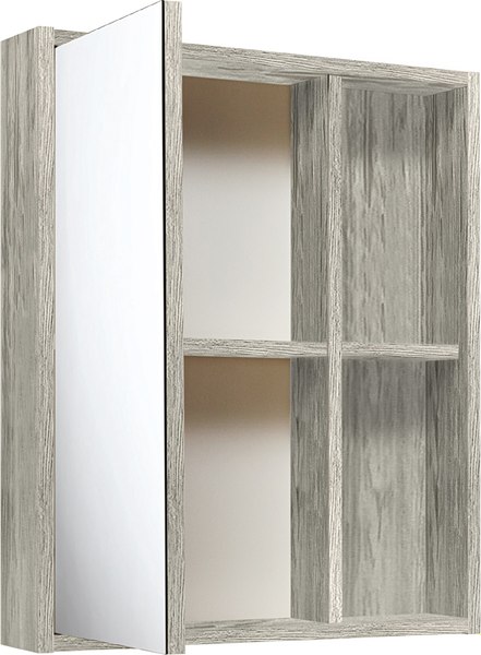 Шкаф с зеркалом для ванной Runo Эко 60