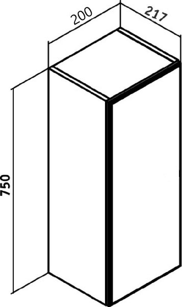 Шкаф для ванной Runo Кредо 20