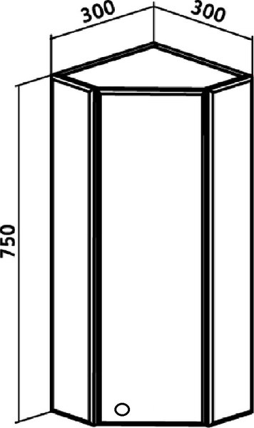 Шкаф для ванной Runo Кредо 30 угловой правый