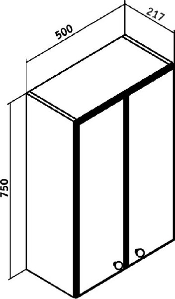 Шкаф для ванной Runo Кредо 50